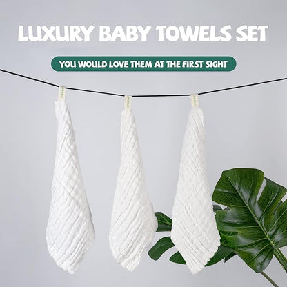 Baby Washcloths -6 Layer Soft Absorbent Face Towel - Natural Newborn Wipes for Delicate Skin