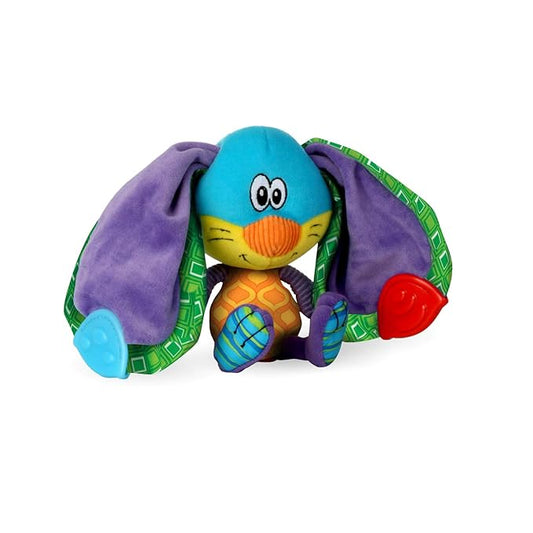 Nuby Teether Tugz Plush Silicone Teething Toy - Baby Teething Toy 3+ Months