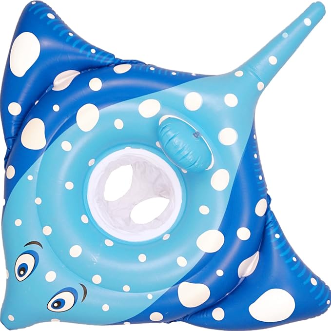Inflatable Pool Float for Kids - Manta Ray Pool Floaties Swimming Ring, Fun Summer Outdoor Beach Swimming Pool Tube Water Toys for Kids 3 4 5 Years