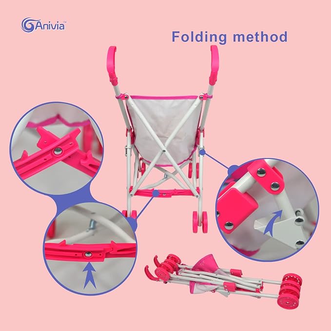 Doll Stroller Toy Anivia Realistic Doll Stroller Heart Design Good