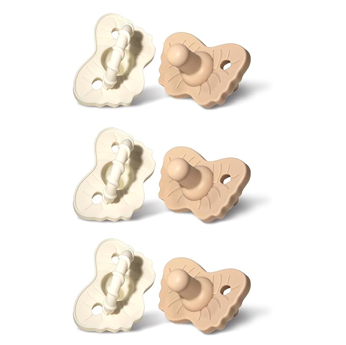RaZbaby RaZzies Pacifier 6-Pack for Newborns &Infants 0m+ - Natural Nipple Shaped BPA Free Medical Grade Silicone 1 Piece