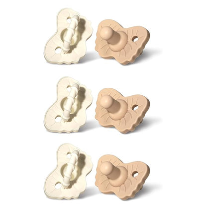 RaZbaby RaZzies Pacifier 6-Pack for Newborns &Infants 0m+ - Natural Nipple Shaped BPA Free Medical Grade Silicone 1 Piece