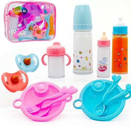 Baby Doll Accessories Magic Bottle Set Magic Disappearing Milk Juice 3+ (Big Set(12pcs))