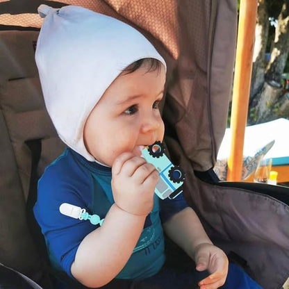 Baby Teething Toys,Food Grade Silicone Teether with One-Piece Pacifier Clip Holder 3 Months+