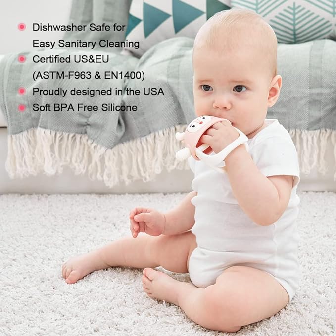 Smily Mia Teething Toys/Teethers for Babies 6-12 Months, Reindeer Baby Chew Toy 3-6 Months for Teething Relief