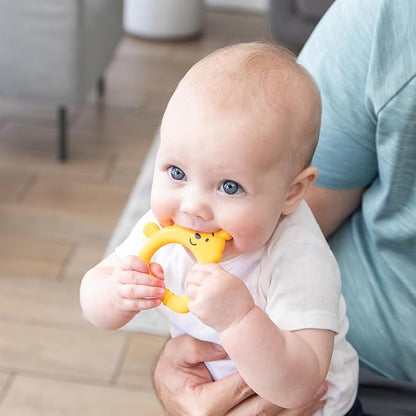 Bumkins Disney Baby Teething Freezer Toy Keys Rings, Soft Flexible Platinum Silicone Pacifier to Chew 3 Months,