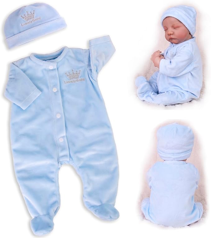 Aori Reborn Baby Dolls Clothes 20 inch Outfit Blue Set 18-20 Inch