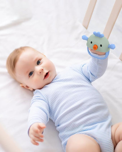 2 Packs Baby Teething Toy Silicone Teething Mitten for Infants 3+ Months, Anti-Drop Silicone Baby Teether