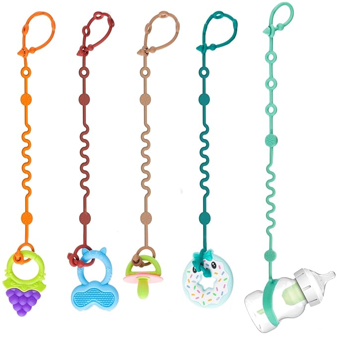 Toy Straps for Baby, 5pcs Adjustable Toy Holder for Stroller Accessories (5-Pack)
