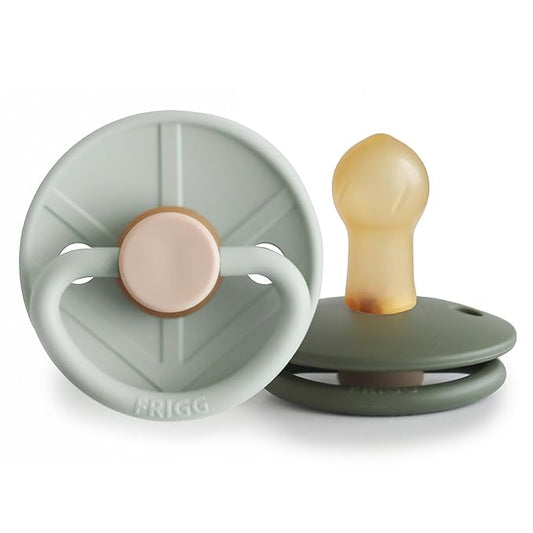 FRIGG Little Viking Natural Rubber Baby Pacifier 2-Pack | Made in Denmark 0-6 Months)