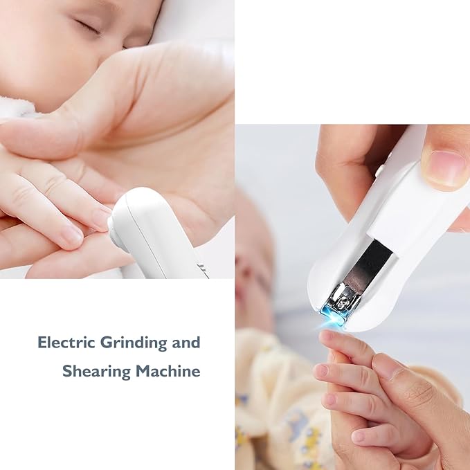 MOMMED Baby Nail Trimmer Electric, Gentle Baby Nail Clippers Electric,10 Grinding