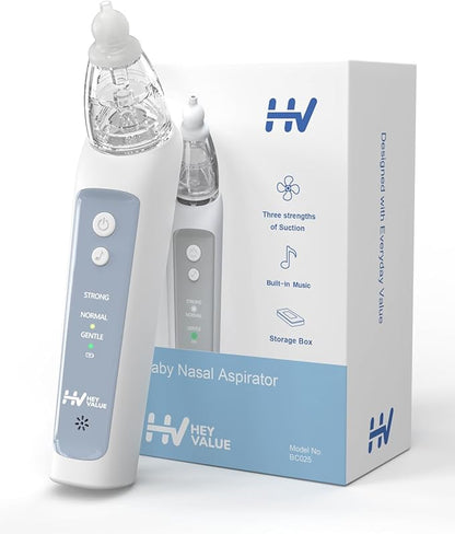 HEYVALUE Nasal Aspirator for Baby, Electric Baby Nose Sucker 3 Silicone