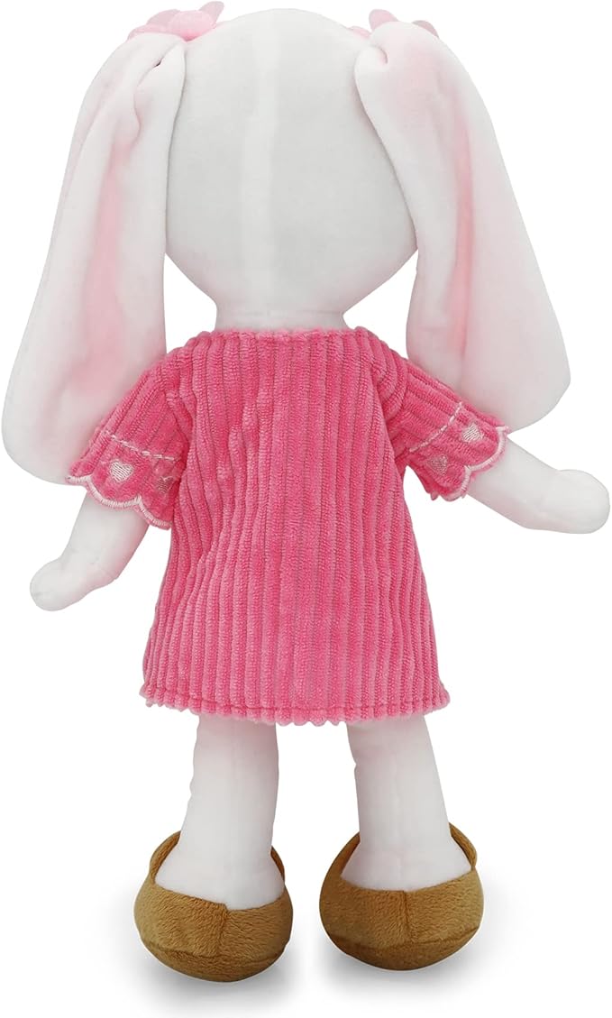 Plushible Rag Doll Bunny - Soft Dolls for Babies, Girls 14 Inch