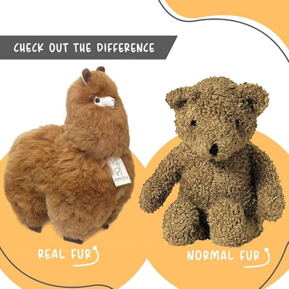 Llama Stuffed Animal – 18 inch. Cute, Soft and Cuddly Alpaca Plush Toy Handcrafted on Real Alpaka Natural Fur (18 inches,