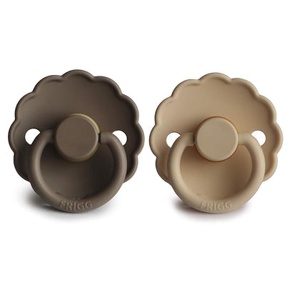 FRIGG Daisy Natural Rubber Baby Pacifier | Made in Denmark 0-6 Months) 2-Pack
