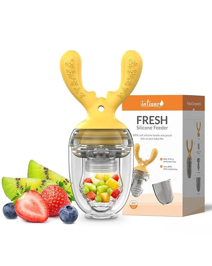 Infinno Baby Fruit Food Feeder for Infant, Soft Silicone Vegetable Feeder 4 Months