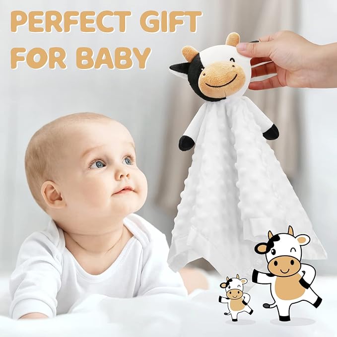 Pro Goleem Cow Security Blanket Soft Loveys for Babies 16 Inch
