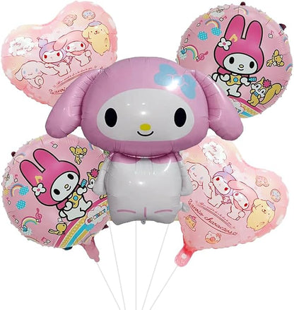 Cute Cartoon Anime Balloon Doll - Set of 5, Large Foil Balloon for Birthday Party