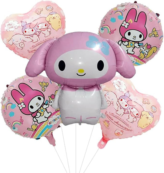 Cute Cartoon Anime Balloon Doll - Set of 5, Large Foil Balloon for Birthday Party