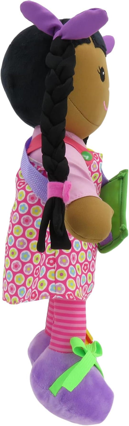 linzy Toys 16" Dark Skin Educational Doll/Adorable Plush Doll Comes