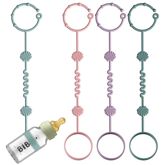 Toy Safety Straps for Baby, Pack of 4 Adjustable Stretchable Sippy Cup Straps 1)