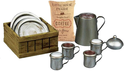 The Queen's Treasures 18 Inch Doll Kitchen Accessories, Little House on The Prairie 12 Piece 1880's Dishware Set Compatible for Use with American Girl Dolls