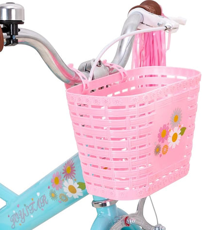JOYSTAR Little Daisy Kids Bike for Girls Boys Ages 2-7 Years, 12 14 16 Inch Girls Bikes with Doll Bike Seat & Streamers