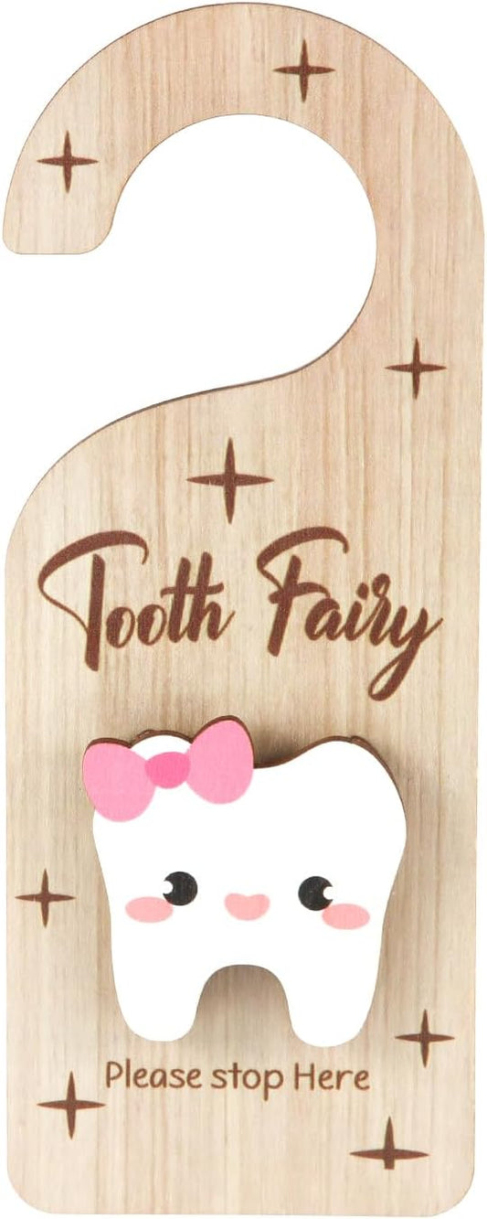 Tooth Door Hanger, Wooden 3D Lost Tooth Keepsake Box