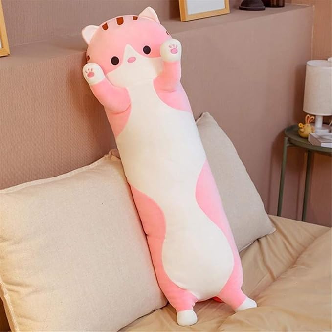 shangman Lovely Plush Cat Doll Cute Cartoon Soft Stuffed Kitten (Pink,130cm/51.1in)