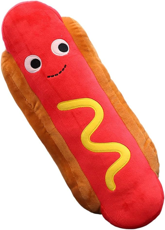 Hot Dog Plush Toy Pillow Hotdog Stuffed Pillow Funny Throw 17.7 inch
