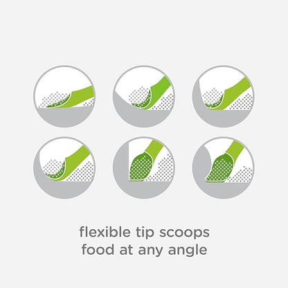 Olababy 100% Silicone Soft-Tip Training Spoon for Baby Led Weaning 2pack (Pearl/Kiwi)
