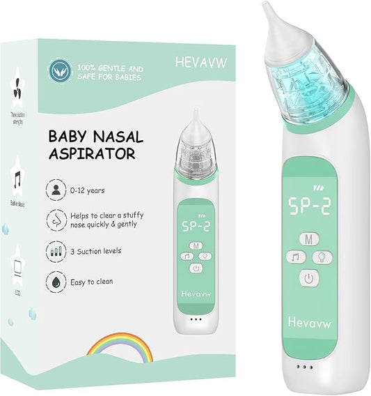 Electric Nasal Aspirator for Baby - Baby Nose Sucker, Booger Sucker for Babies Toddlers Infants Newborns Kids with 3 Suction Levels & Music & Light