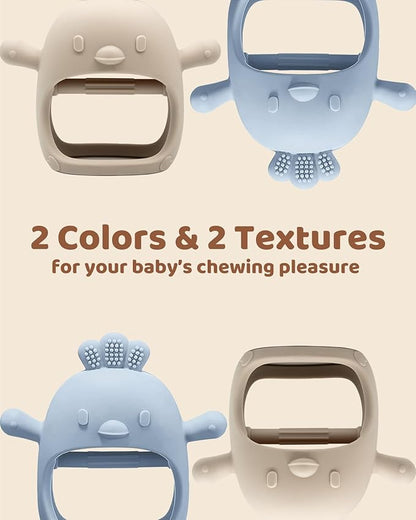 2 Packs Baby Teething Toy for 0-6 6-12 Months, Food Grade Silicone Teething Mitten