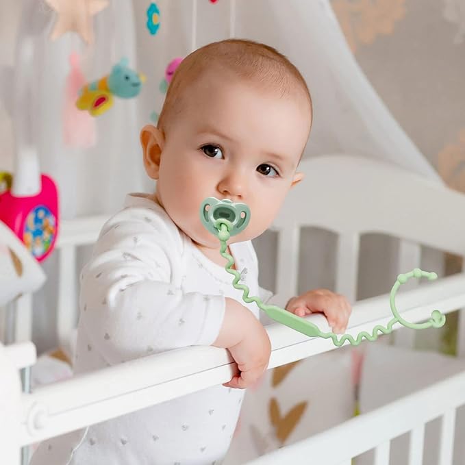 Toy Tethers for Babies, Pacifier Holder Clip with Self-Adjusting Bayonet