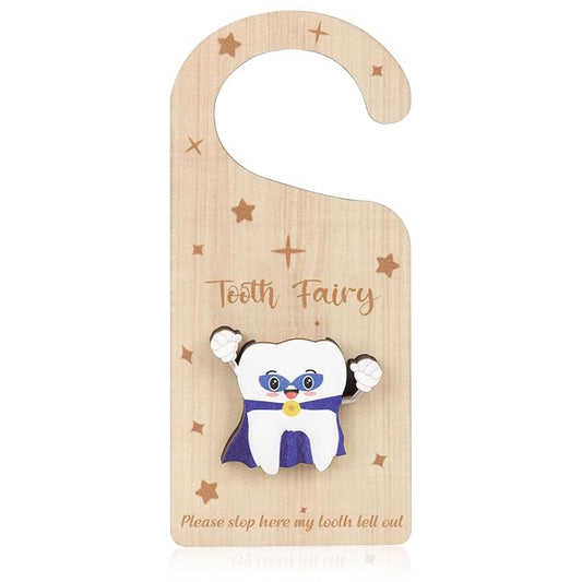 Tooth Door Hanger with Money Holder, Wooden Tooth Door Holder 3D Lost