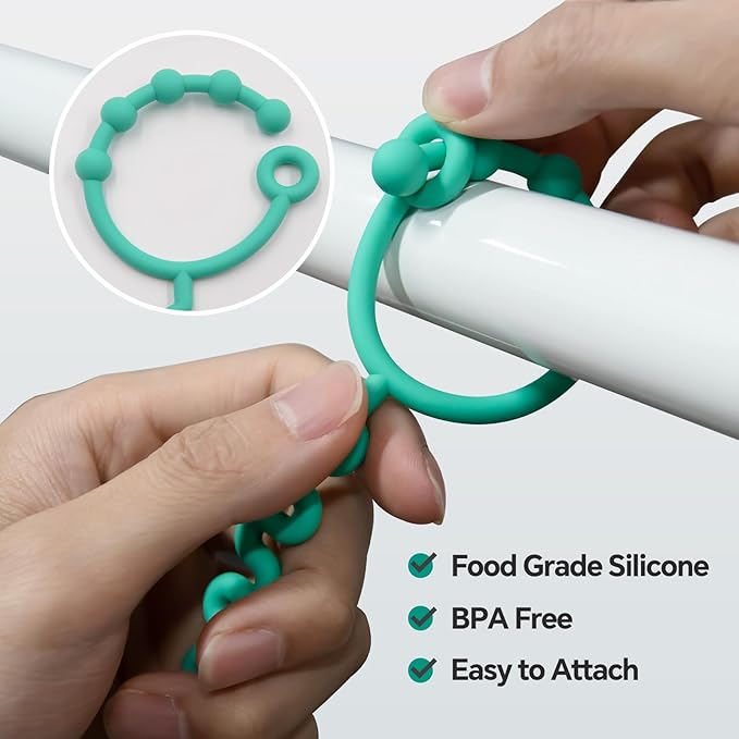 Silicone Toy Straps for Baby, Pacifier Holder Clip with Self-Adjusting Bayonet Chairs(5pcs)