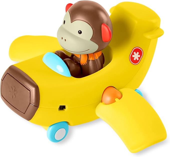 Skip Hop Toddler Cause & Effect Toy for Toddlers 2+, Car Plane Toy with Monkey Figurine