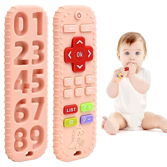 Teething Relief Teethers Toys for Babies 3-6 12 Months Gifts, Silicone Remote Control Baby Teether Toys for 3 6 9 Months Newborn Infant Boy Girl Autism
