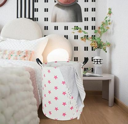 Round Star Pattern Laundry Hamper Storage Basket Organizer Hamper Storage