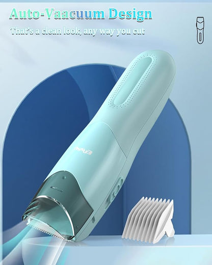 ENSSU Vacuum Hair Clippers for Kids, Rechargeable Vacuum Hair Cutter with 2 Modes for Children/Infant/Men, Waterproof Baby Hair Clippers Trimmers Cordless Haircut Kit in Large Hairs Storage Space