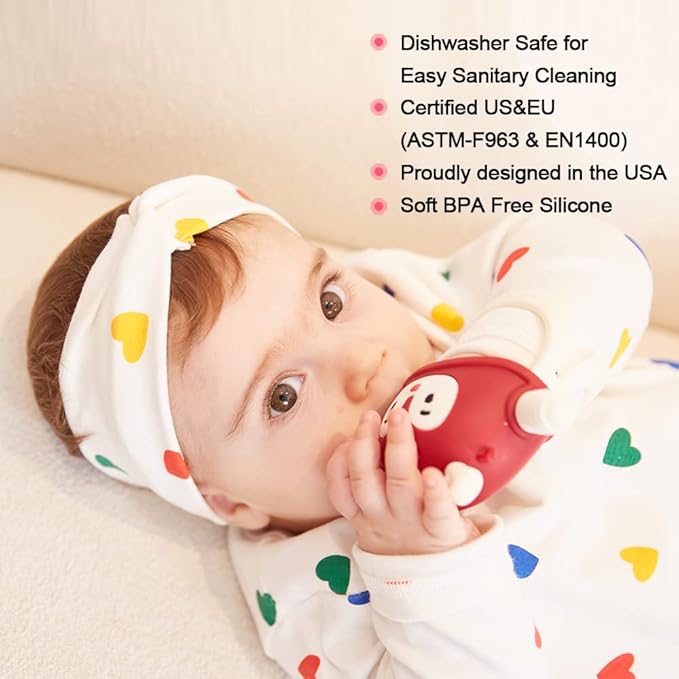 Smily Mia Never Drop Reindeer Silicone Baby Chewing Toy 3M+ Infants,