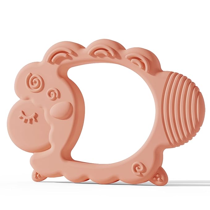 Moonkie Teething Toy, Safe & Easy to Hold BPA Free Silicone Baby Soothing Teethers 0-6 6-12