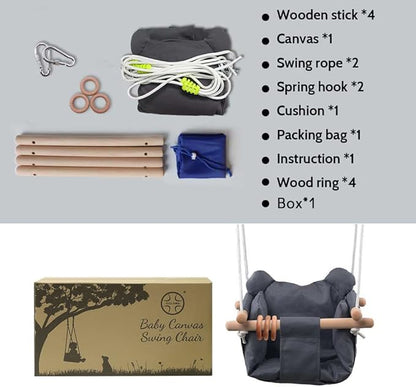 Baby Canvas Hanging Swing Seat Toddler Secure Indoor & Outdoor