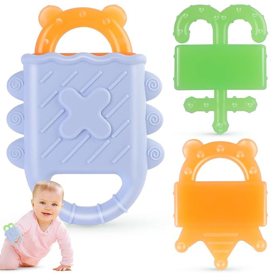 NPET 3-in-ONE Teethers for Babies 3-6 Months, Convertible Teething Relief 6-12 Months