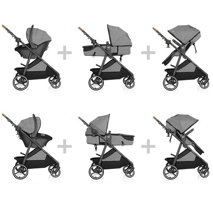 Evenflo Shyft Intuiti Travel System with Revolve180 LiteMax NXT Rotational Infant Car Seat (Fossil Gray)