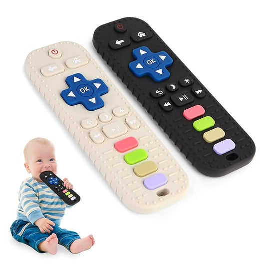 Hooku 2 Pack Silicone Teethers for Babies 0-6 Months, Teething Toys for Babies 6-12 Months 0-3 Months,