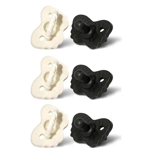 RaZbaby RaZzies Pacifier 6-Pack for Newborns &Infants 0m+ - Natural Nipple Shaped BPA Free Medical Grade Silicone 1 Piece