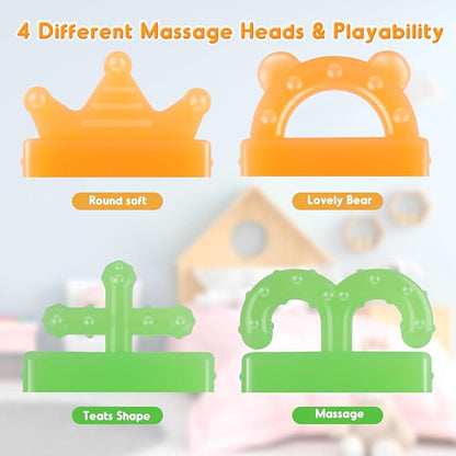 NPET 3-in-ONE Teethers for Babies 3-6 Months, Convertible Teething Relief 6-12 Months