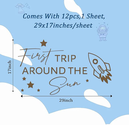 SANDOO First Trip Around The Sun Decal for Balloon Arch 1st Birthday