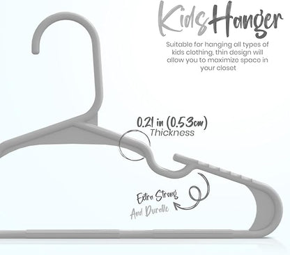 Utopia Home 40 Pack Kids Hangers - 11.5 Inch Plastic Baby Hangers for Closet - Childrens Hanger for Clothes & Infant Hanger for Closet - Ideal for Everyday Standard Use (Gray)